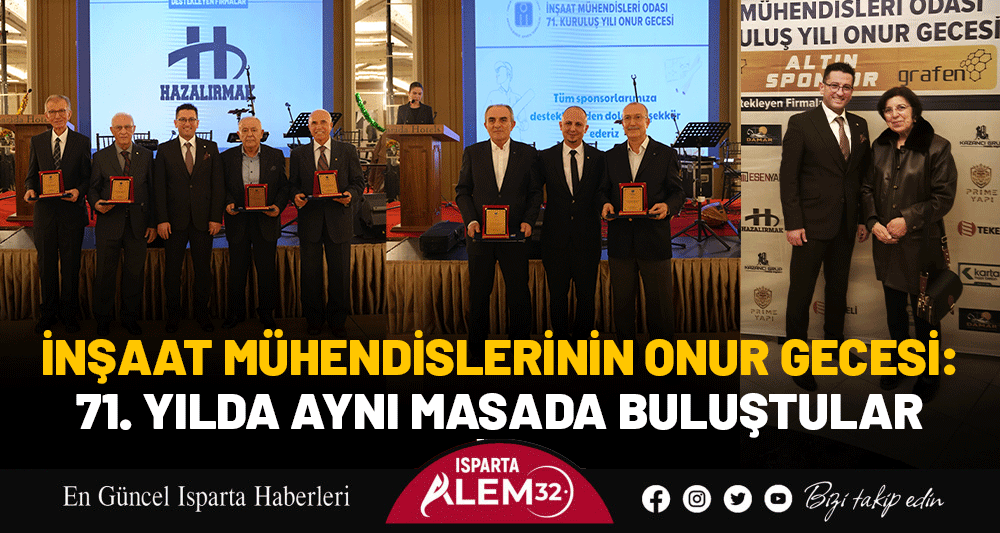 İNŞAAT M&Uuml;HENDİSLERİNİN ONUR GECESİ: 71. YILDA AYNI MASADA BULUŞTULAR
