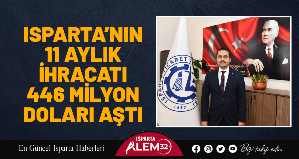 ISPARTA’NIN 11 AYLIK İHRACATI 446 MİLYON DOLARI AŞTI