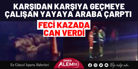 Karşıdan karşıya geçmeye çalışan yayaya araba çarptı