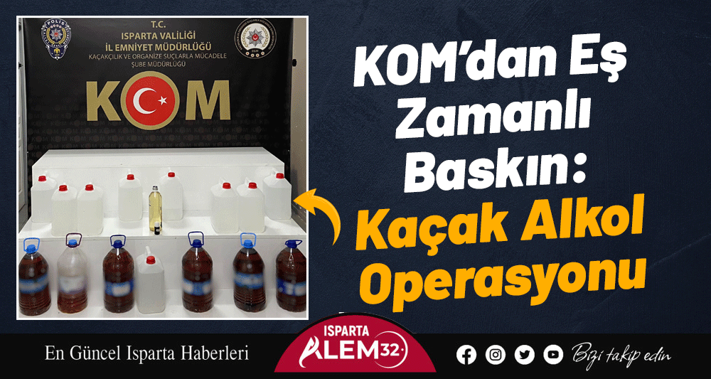 KOM’dan Eş Zamanlı Baskın: Kaçak Alkol Operasyonu