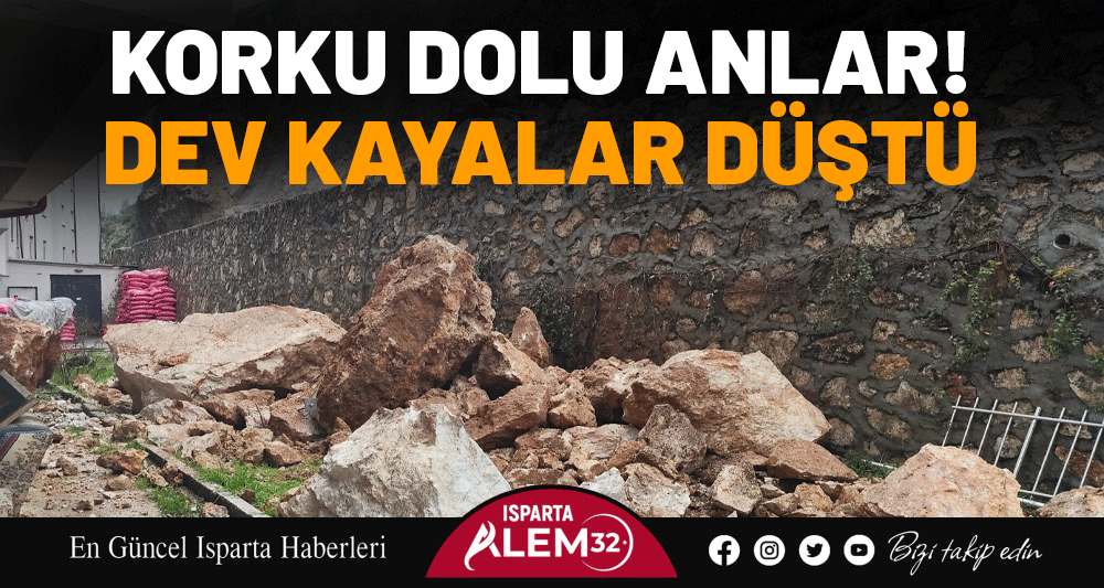 Korku dolu anlar! Dev kayalar d&uuml;şt&uuml;
