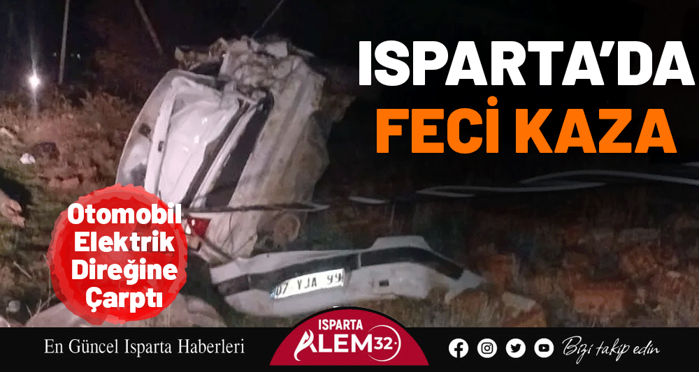 Otomobil Elektrik Direğine Çarptı