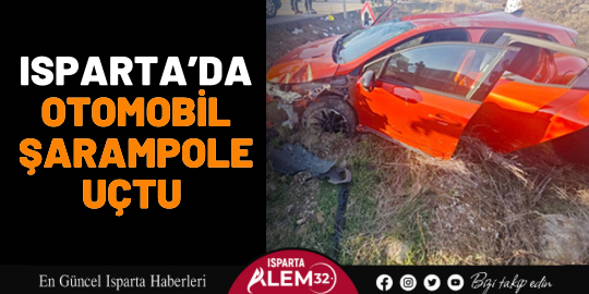 Otomobil şarampole uçtu